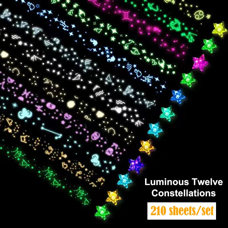 210 Sheets Luminous Origami Paper Stars | DIY Craft Kit for Glowing Lucky Stars close-up view