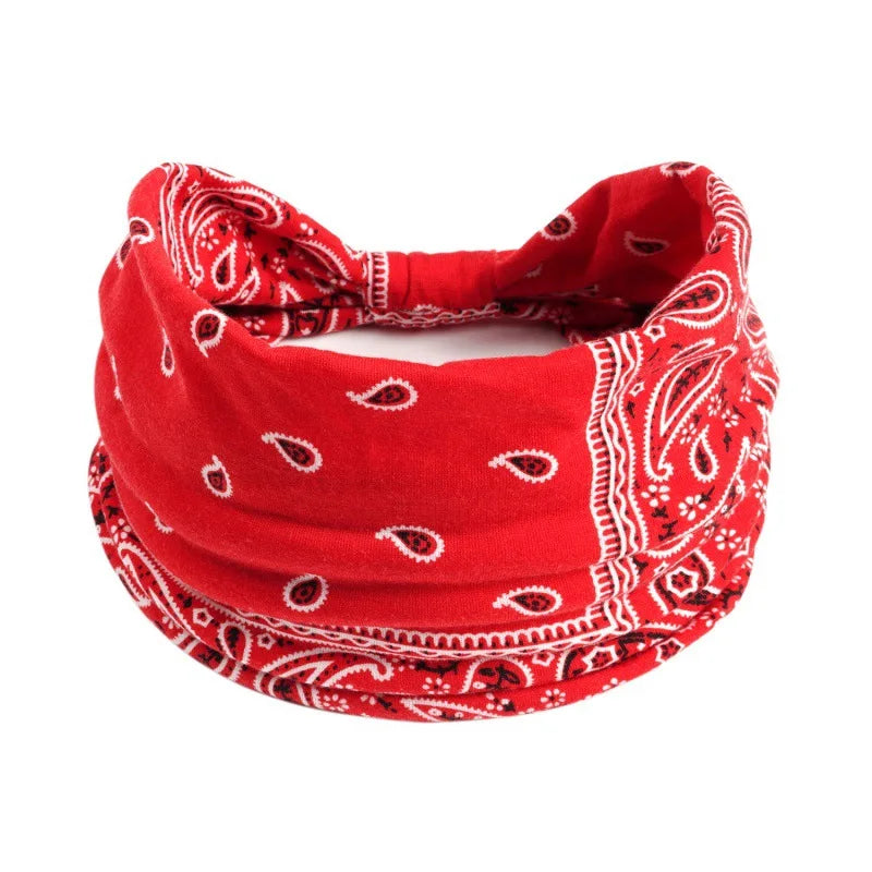 Bohemian Style Elastic Hair Bands Yoga Headband Women Headwear Print Vintage Cross Un alternate view