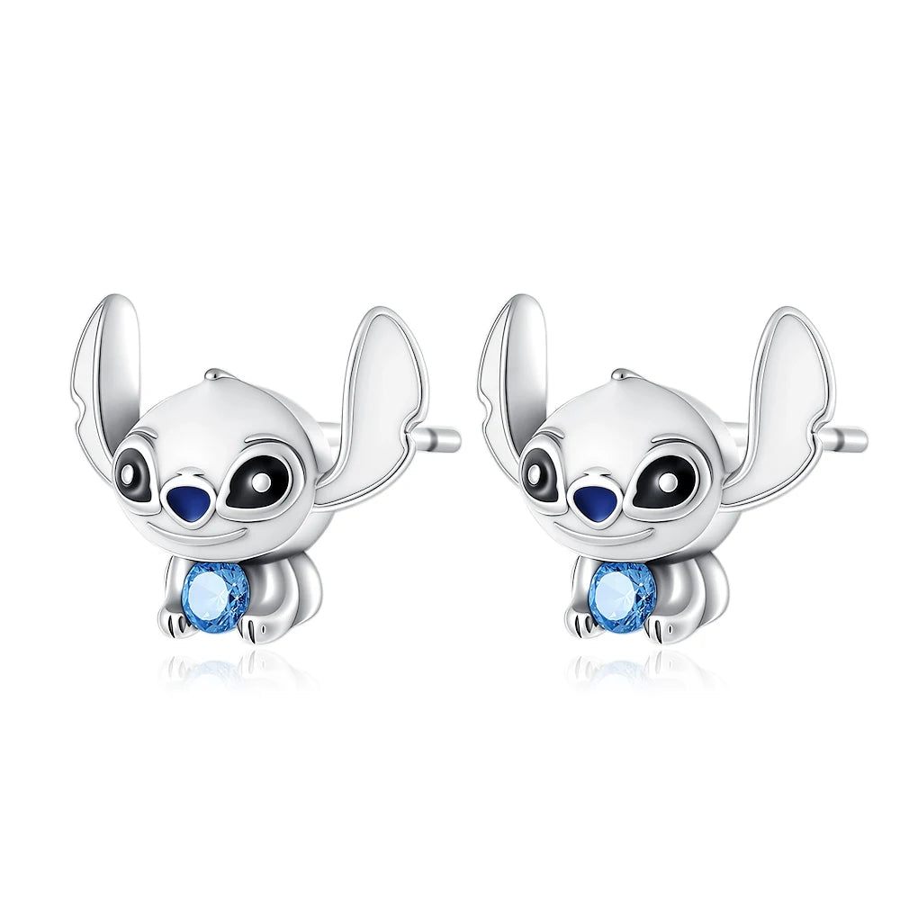 925 Silver Cartoon Duck and Teddy Bear Earrings | Cute Animal Stud Earrings for Wom additional angle