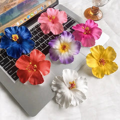 Egg Flower Hibiscus Hawaiian Headdress Dried Flower Hairpin Bangs Clip Duckbill Hair Clips Hair Accessories