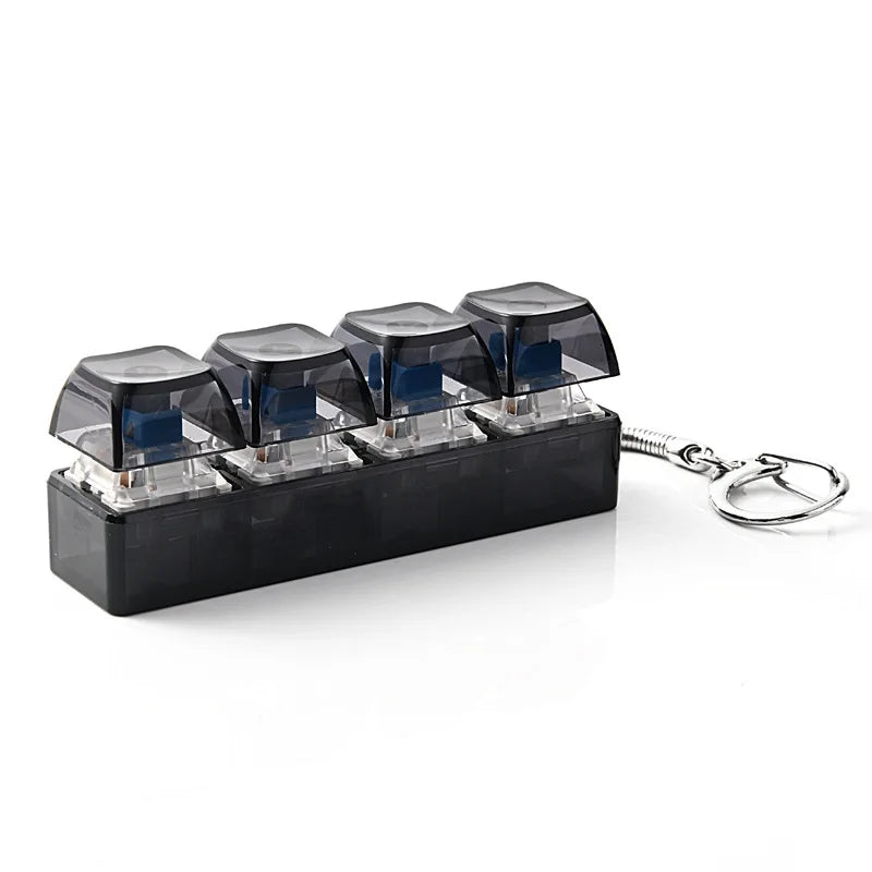 4/9 Keys LED Light Up Keychain Keyboard Clickable Button Fidget Stress Anxiety Relief alternate view