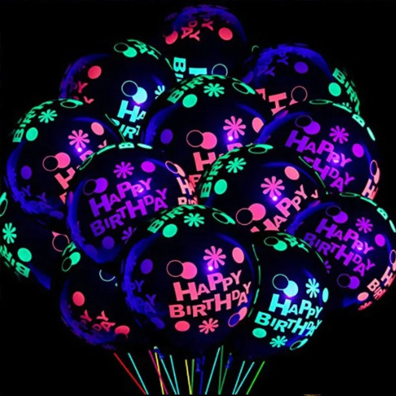 Glow Party Balloons 12 Inch Neon Latex Party Decor | 10 Pack alternate view