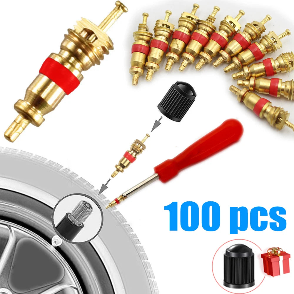 Copper Valve Core Car Motorcycle Bike Tire Valve Core American/US Vacuum Tyre Valve Stems Core Remov