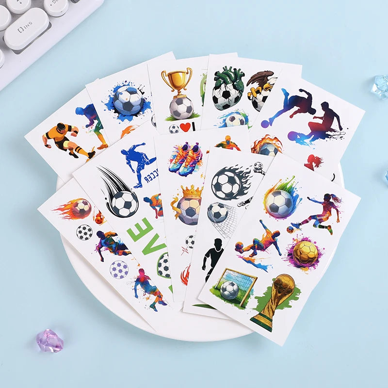 10pcs Soccer Temporary Tattoo Stickers Kids Boys Birthday Party Favors Sport Football Pa detail view