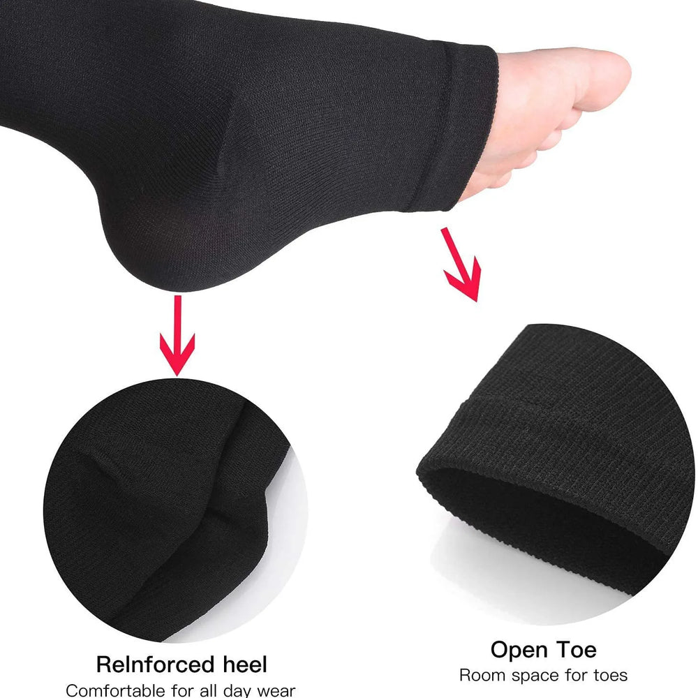 Vein Stretch Socks Women Men High Elasticity Pressure Long Cycling Socks Leg Support close-up view