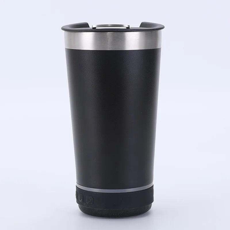 Creative Bluetooth Speaker Steel Vacuum Coffee Cup 16oz 450ml Double Wall Ice Cooler lifestyle view