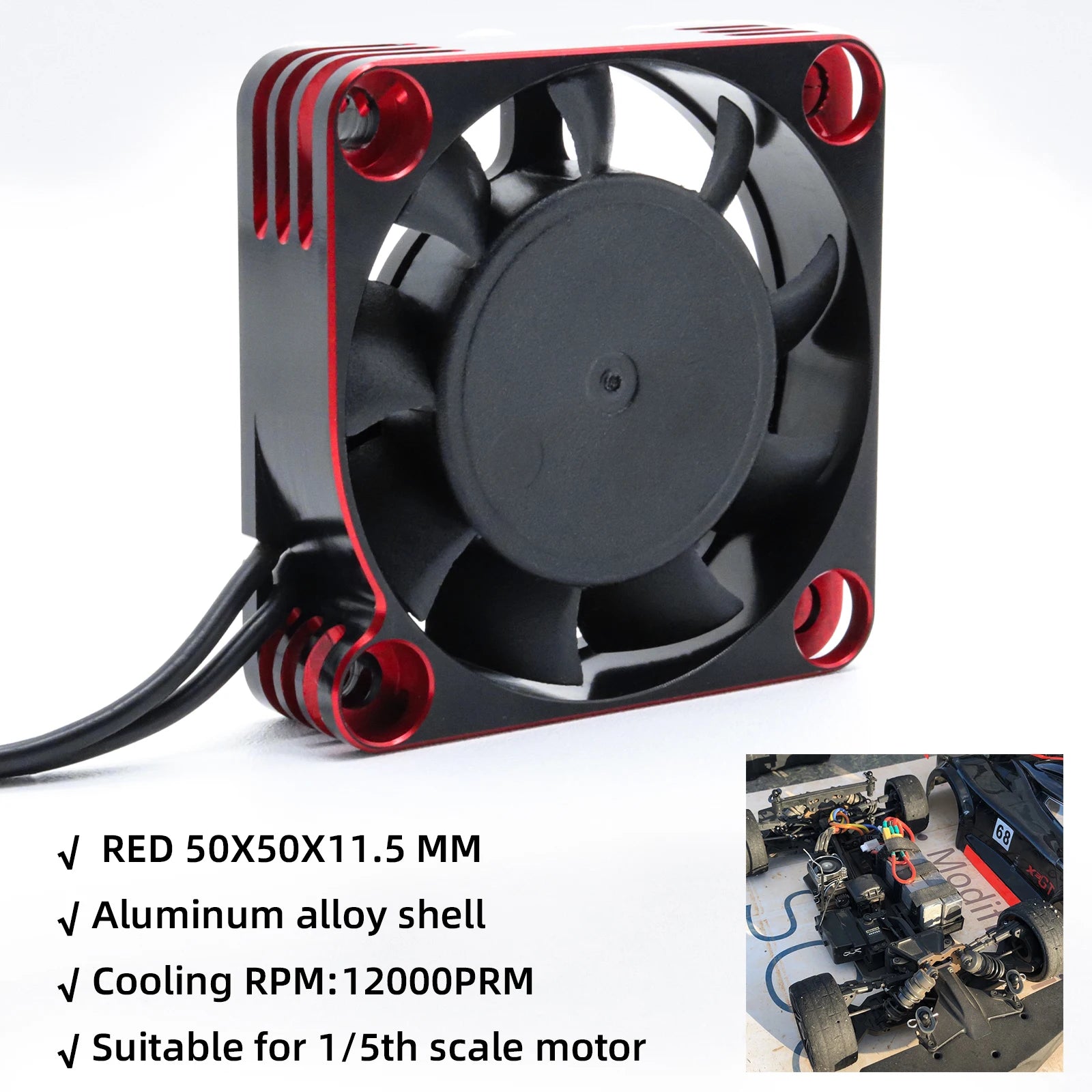 RC 25/30/35/40/50mm Fan 28000 RPM Heat Dissipation Cooling Fan for RC Crawler 1/10 1/ alternate view