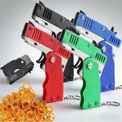 Keychain Gun 60 Pieces Rubber Band Shooter Children's Holiday Gift Outdoor Party Gift Toy for Family