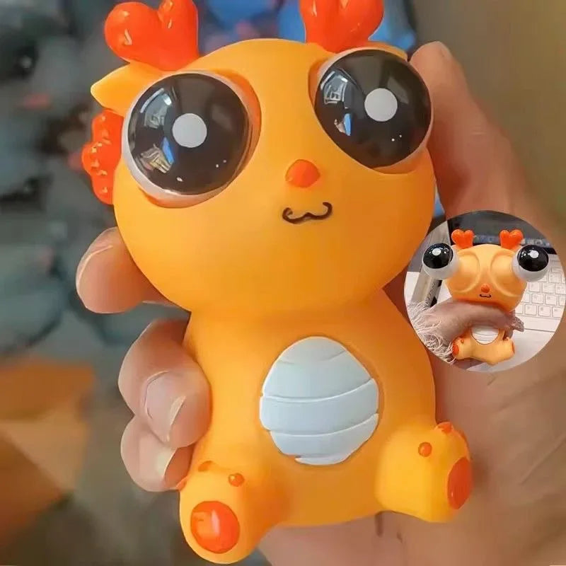 Squeeze Eye Dragon Dinosaur Toy | Funny Stress Relief Animal Toy close-up view