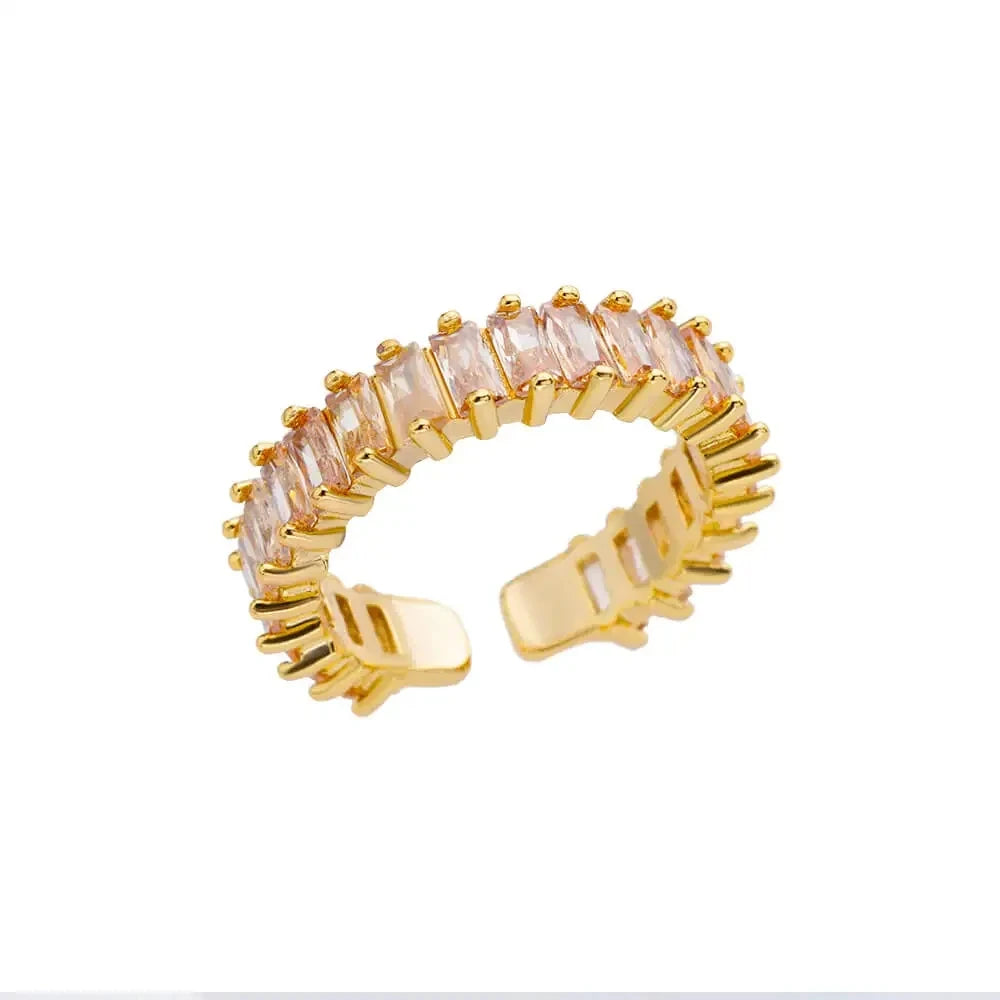 316L Stainless Steel Rings for Women Gold Color Never Fade Luxury Classic rings weddin close-up view