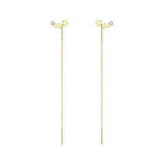 EVISPOL New Design Star Long Tassel Earrings for Women Fashion CZ Dangle Stud Earring alternate view