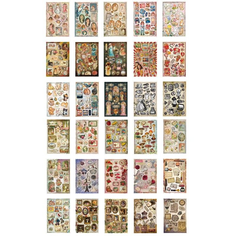 Vintage Sticker Book Collection | 30pcs Retro Amusement Park Tour Decals additional angle