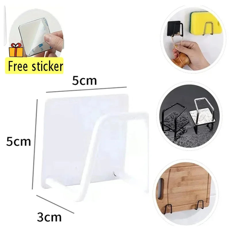 Steel Sink Sponges Drain Drying Rack Self Adhesive Storage Holder Wall Hooks Kitchen O close-up view