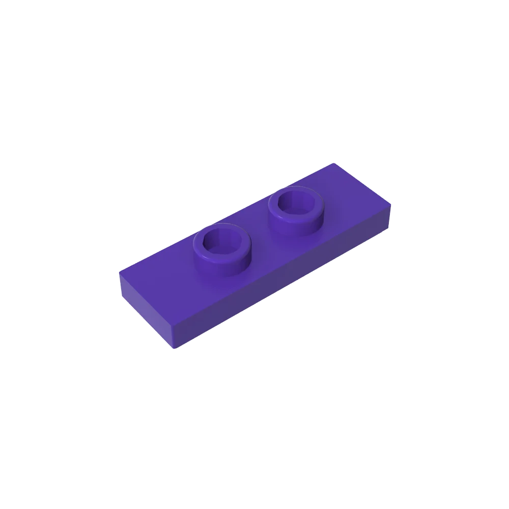 Gobricks GDS-1504 Platte, modifiziert 1 x 3 mit 2 Noppen (Doppelsprung) | Kompatibles Bausteinteil