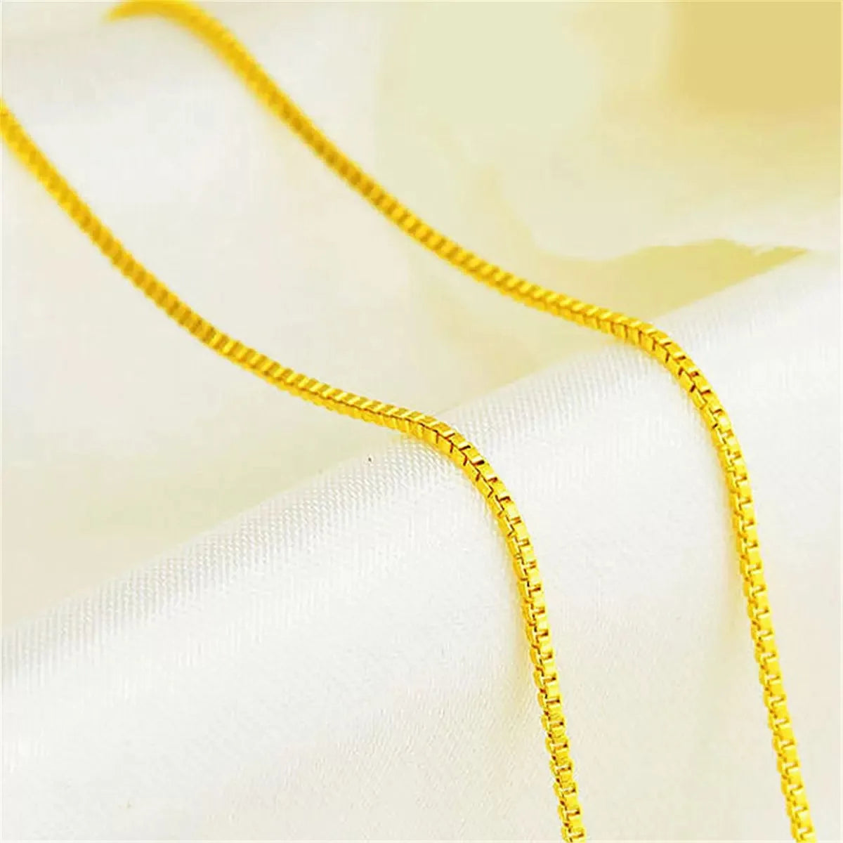 Andara 925 Sterling Silver Gold-Plated 1mm Width Box Chain Necklace Fashion Basic Choker for Women Jewelry Gift