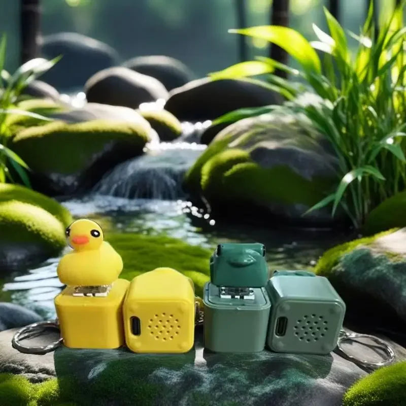 Funny Croaking Frog Duck Keychain Rechargeable Keyboard Fidget Clicker Sound Keyring Wit detail view