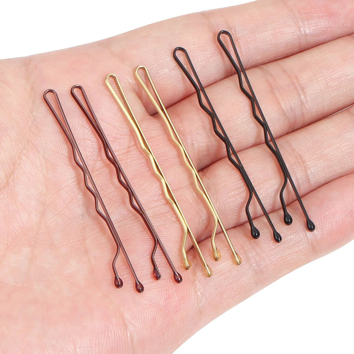 50 Pcs 4 Colors 5cm Hair Clip Lady Hairpins Curly Wavy Grips Hairstyle Hairpins Women lifestyle view
