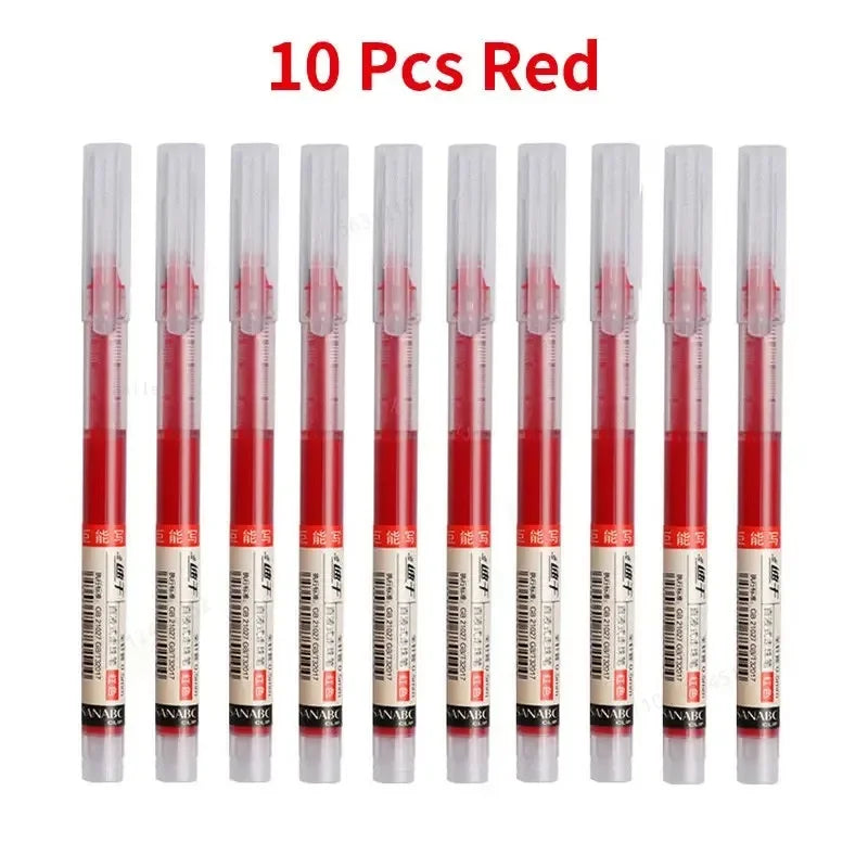Needle Gel Pens Straight Liquid Ballpoint Pen Kawaii Stationery School Office additional angle