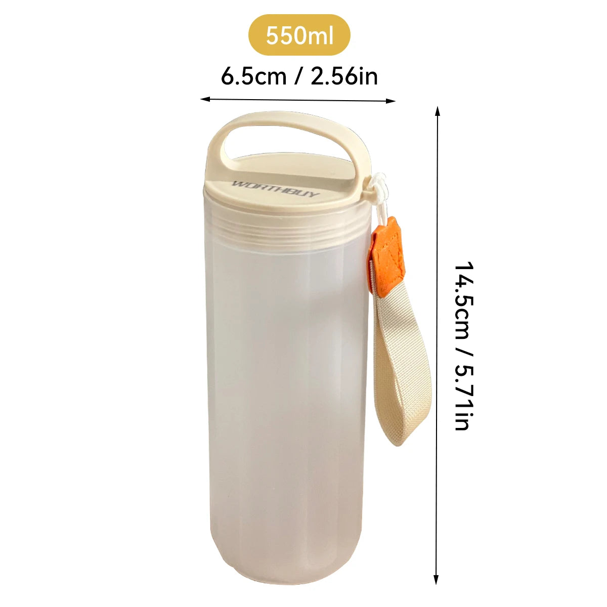 WORTHBUY Portable Plastic Water Bottle With Handle Leak-proof Heat-resistant Tumbler Tra detail view