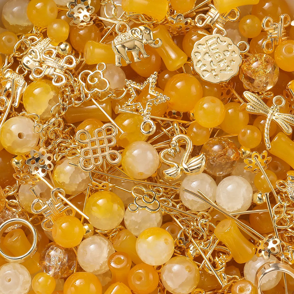30-50G/Lot Mixed Glass Beads Metal Pendants Spacer Bead Jewelry Accessories for DIY B alternate view