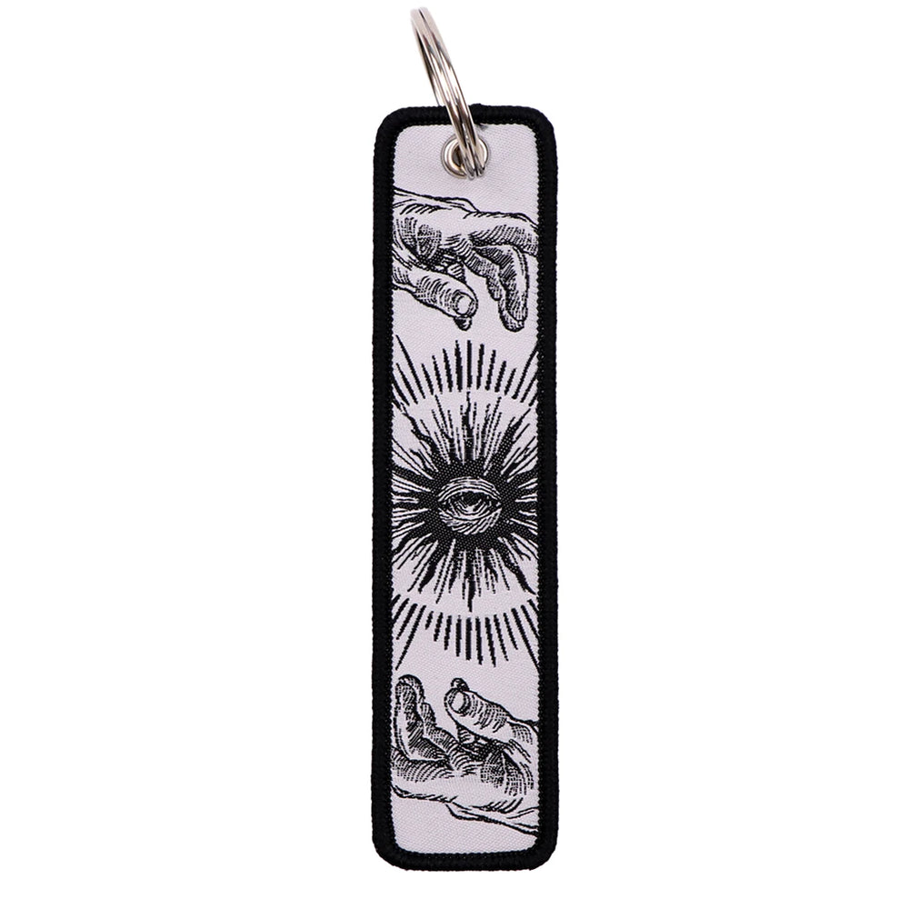 Embroidered Quote Key Fob | Personalized Gift Keyring detail view