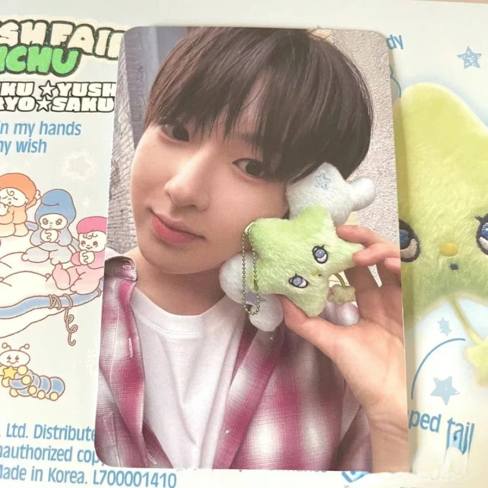 1Pc Kpop Idol SION RIKU YUSHI JAEHEE RYO SAKUYA Single [ Wish ] Wichu Keyring Same Gre close-up view
