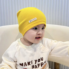 Soft Knit Baby Beanie | Breathable Cotton Candy Color Hat for Toddlers close-up view