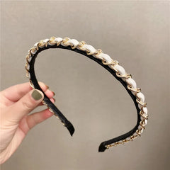 Leather Solid Color Knotted Hairband knitting Hair Hoop Bow Headband Women Girls Retr alternate view