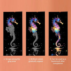 12Pcs Stylus Animal Scratch Art Set with Bookmark Paper for Kids DIY Creative Drawing detail view