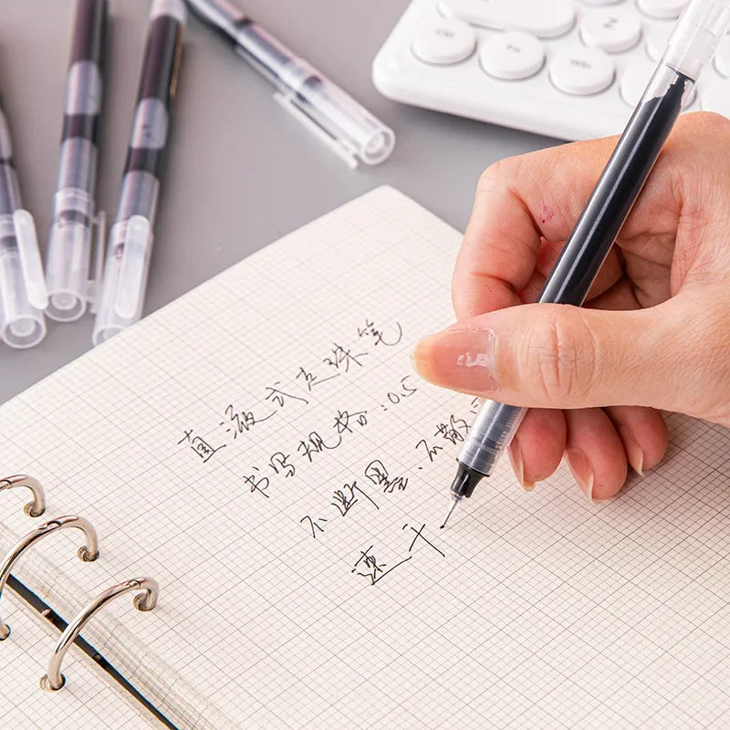 Needle Gel Pens Straight Liquid Ballpoint Pen Kawaii Stationery School Office additional angle