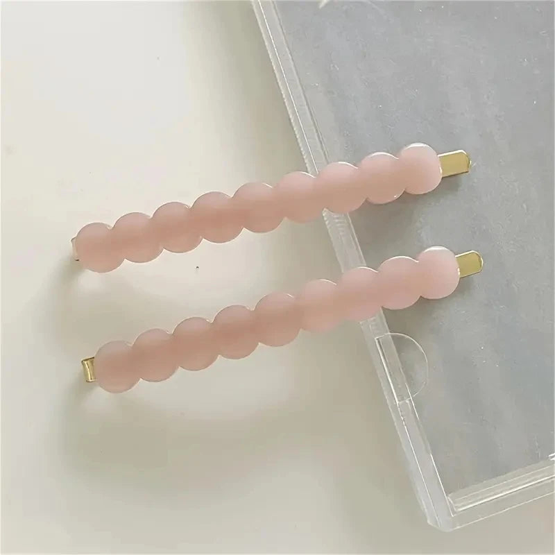 2pcs/set Cute Bobby Pins Acetate Hair Clip Side Pin Colorful Barrettes Lace Wave Geometr detail view