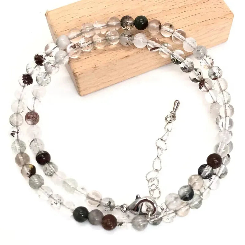 2025 Natural Stone Crystal Choker Necklace | 4mm Bohemian Adjustable Choker alternate view