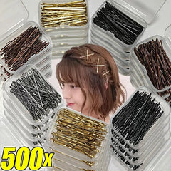 50/500pcs Metal Hairpins U-shaped Curly Wavy Hair Clips Women Girls Simple Bobby Pins alternate view