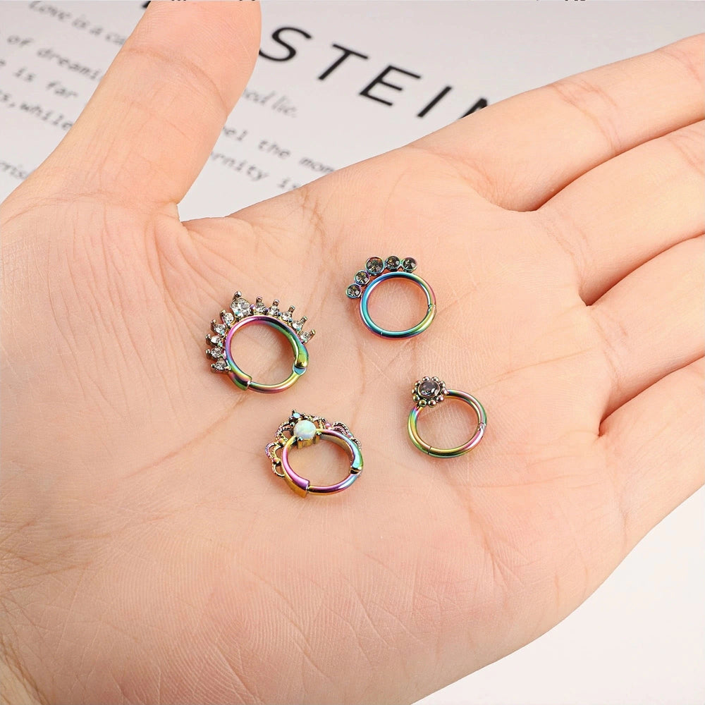 EVISPOL 1-4Pcs 16G Stainless Steel Colourful Septum Nose Ring for Women Men Hypoall additional angle