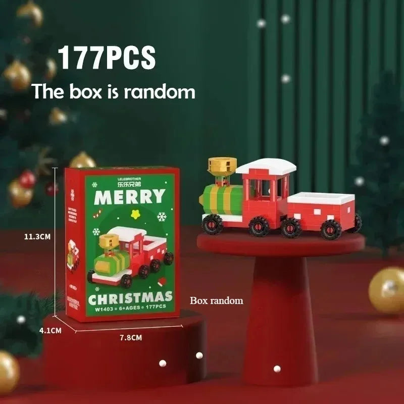 Christmas Micro Building Block Set | Santa and Reindeer Puzzle Toy detail view
