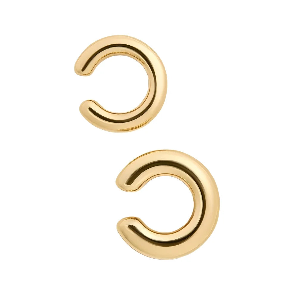 Stacking Punk Double C-shaped Ear Cuffs for Women Non Piercing Earrings Clip On Fake alternate view