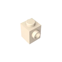 Gobricks GDS-635 BRICK 1X1 W. 1 KNOB | Single Side Bump Building Block Compatible with close-up view
