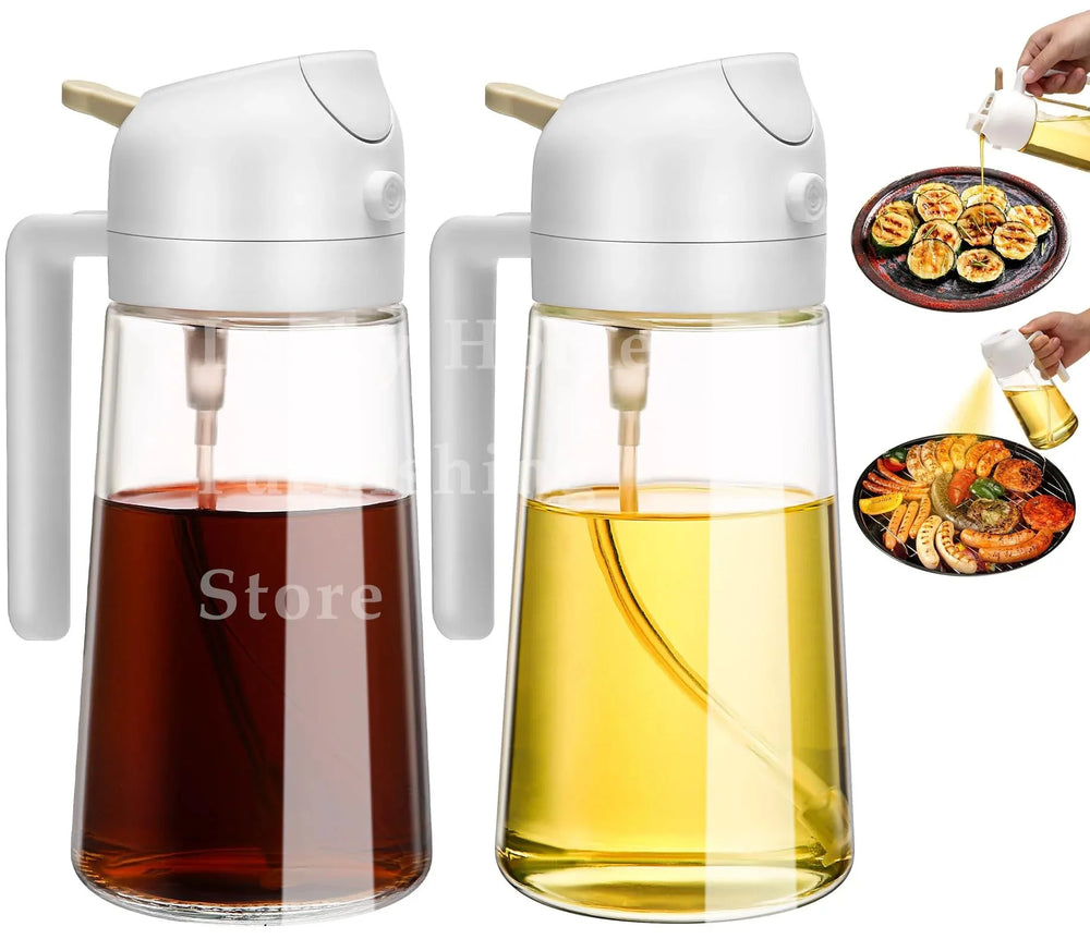 2 in 1 Oil Sprayer and Dispenser Bottle | Cooking Oil Spray Bottle for BBQ, Air Fryer, a detail view