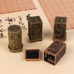 Square Vertical Incense Burner | Small Xiangyun Alloy Holder for Indoor Aromatherapy alternate view