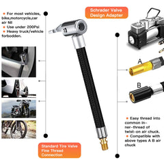Flexible Steel Tire Valve Connection Tube Locking Car Accessories Air Chuck Air Pump Adapter Tube Extension K9R2