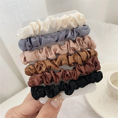 5/6pcs Simple Solid Color Elastics Hair Ties for Women Thick Hair Soft No hurt Hair Ponytail Holder