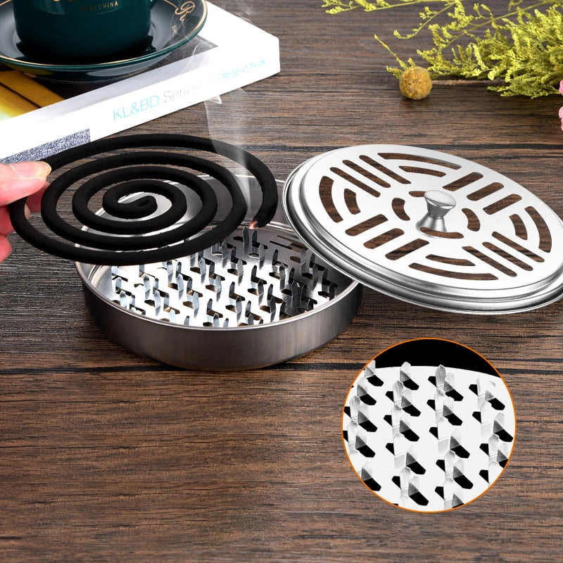 Mosquito Coil Tray Portable Holder Hotel Insect Repellent Rack With Cover Summer Anti-mosquito Home