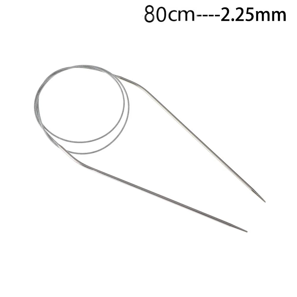 80/100cm Stainless Steel Circular Needle Round Weaving Knitting Needles Handmade Croc alternate view