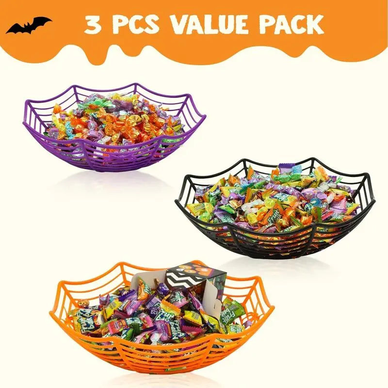Candy Bowl Spider Web Trick or Treat Bowl Halloween for Haunted House alternate view