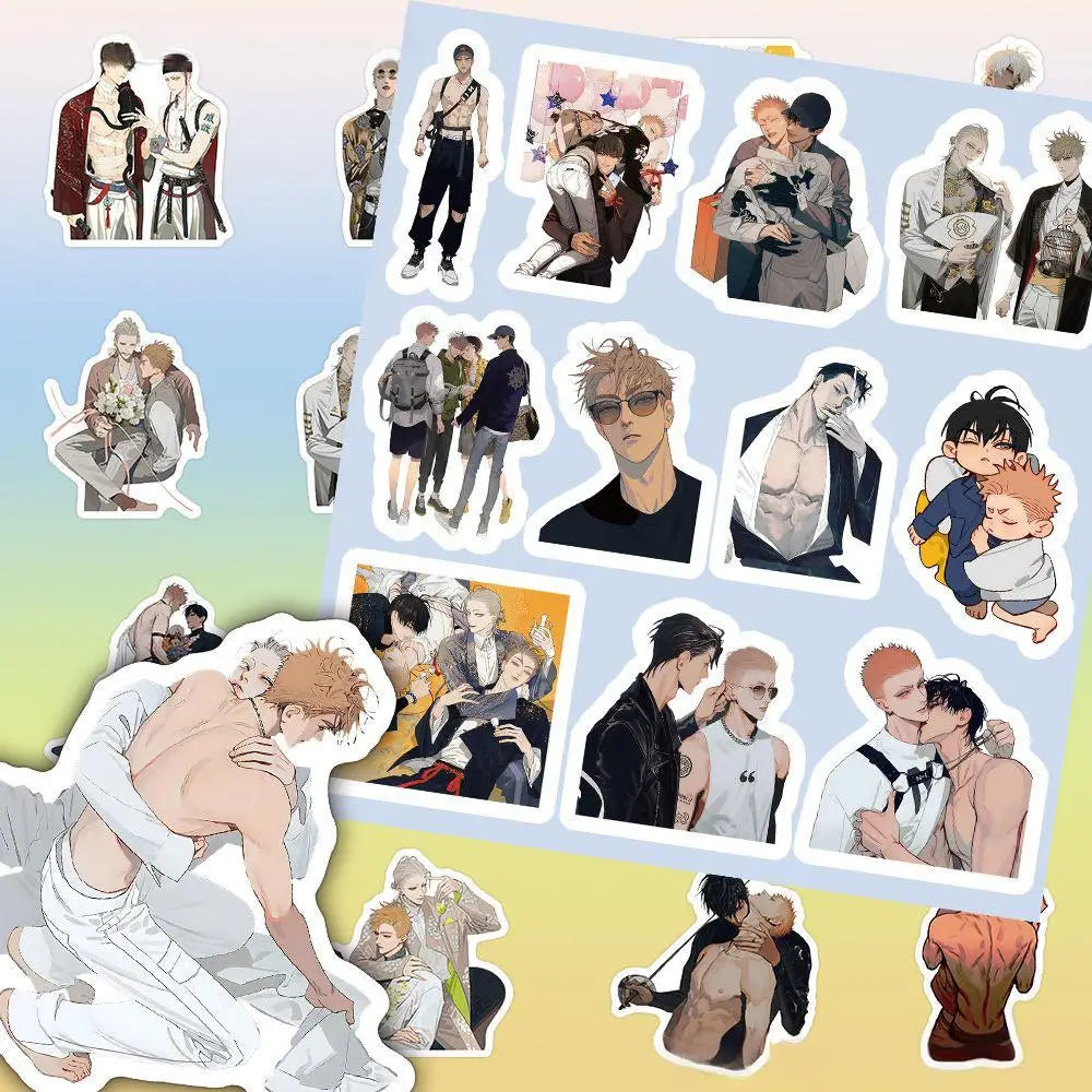 65 Pcs Manga Old Xian 19 Days Sticker Set | DIY Scrapbooking Decals for Mo Guanshan a lifestyle view