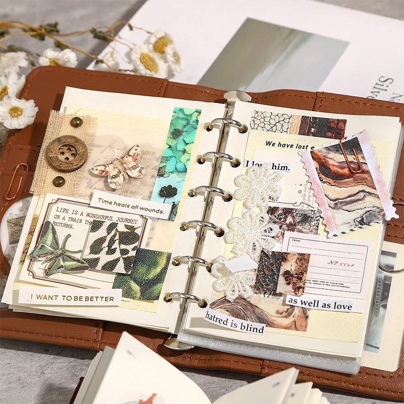 Vintage Floral Collage Tape Sticker | 5x200cm Decorative Masking Tape for Journaling alternate view