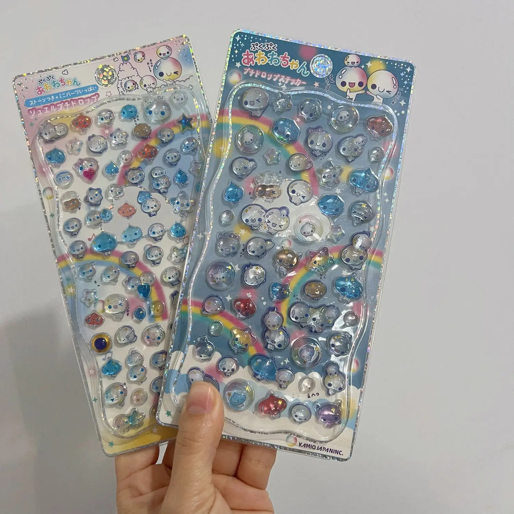 Cartoon Japanese 3D Crystal Relief Stickers Fashion Girls DIY Phone Water Cup Decorati close-up view