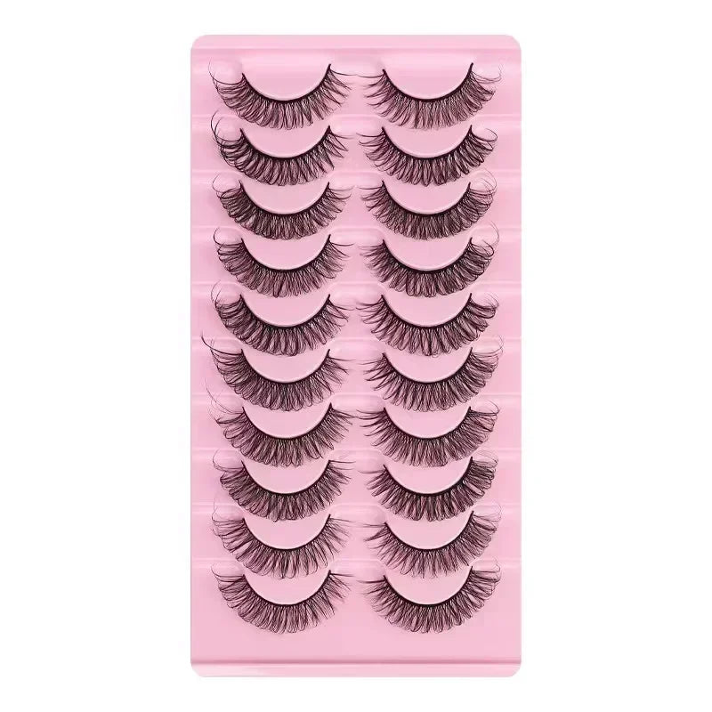 10Pairs 3D Mink Lashes Russian Strip Lash | Dramatic False Eyelashes for Full Volume alternate view