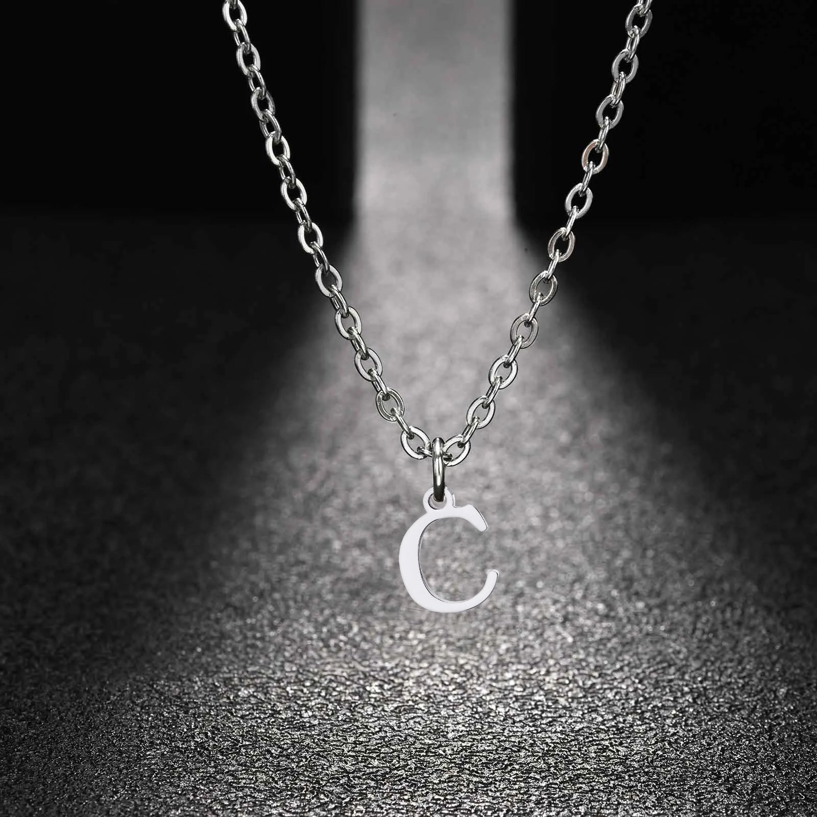 26 Letters A-Z Initial Pendant Necklaces for Women,Alphabet Pendant Rolo Chain Neckla lifestyle view