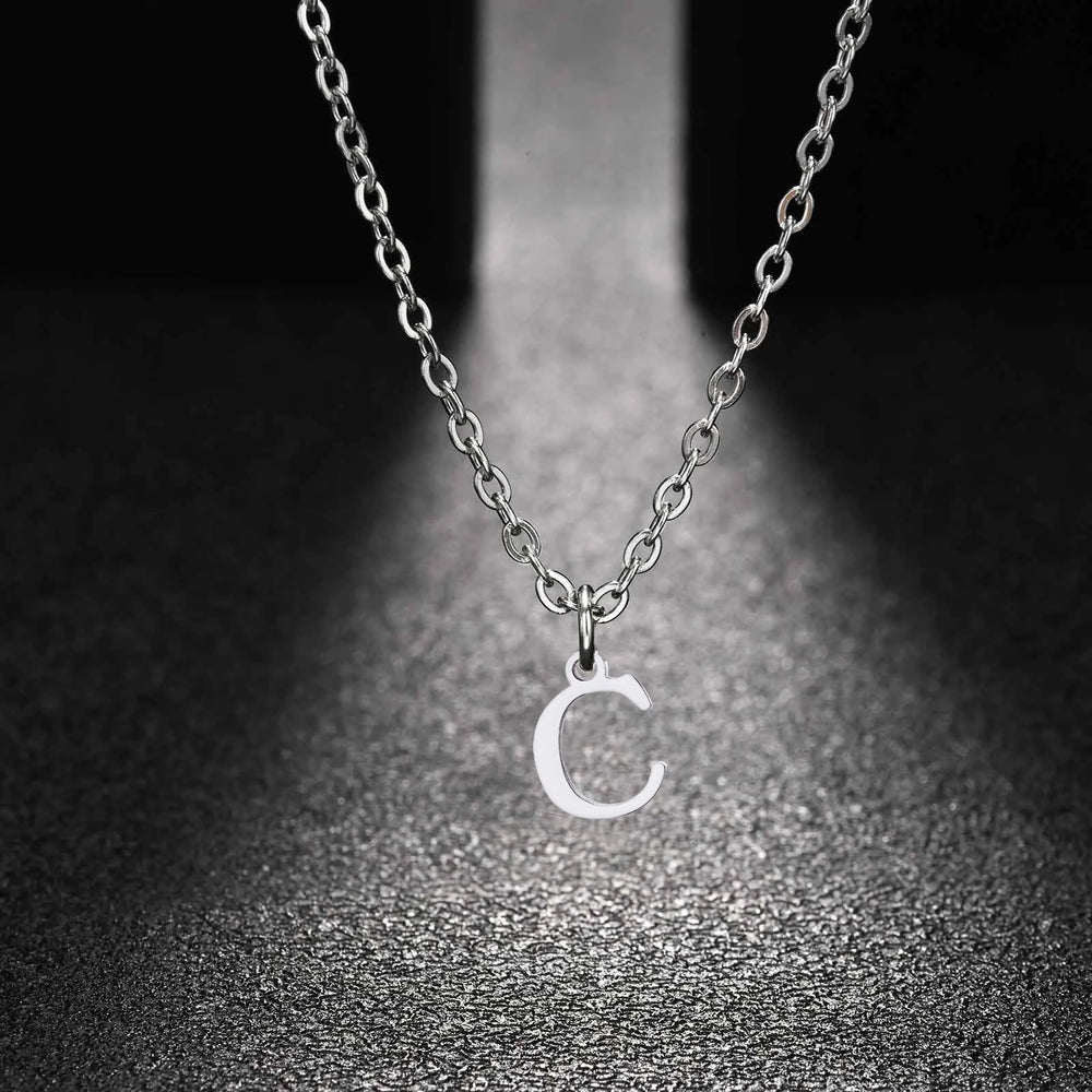26 Letters A-Z Initial Pendant Necklaces for Women,Alphabet Pendant Rolo Chain Neckla lifestyle view